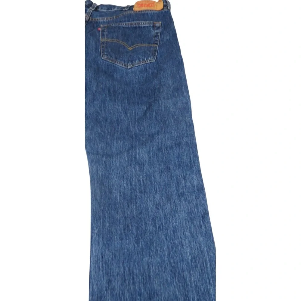 Levis 501 Original Fit Jeans Men 40x32 Dark Stonewash Blue Denim Button Fly Coat